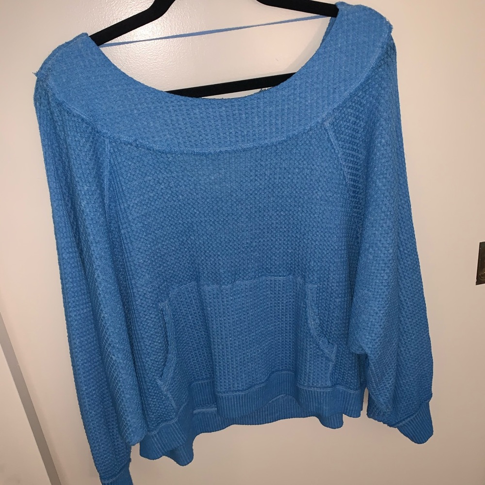 Free People scoop neck long sleeve top